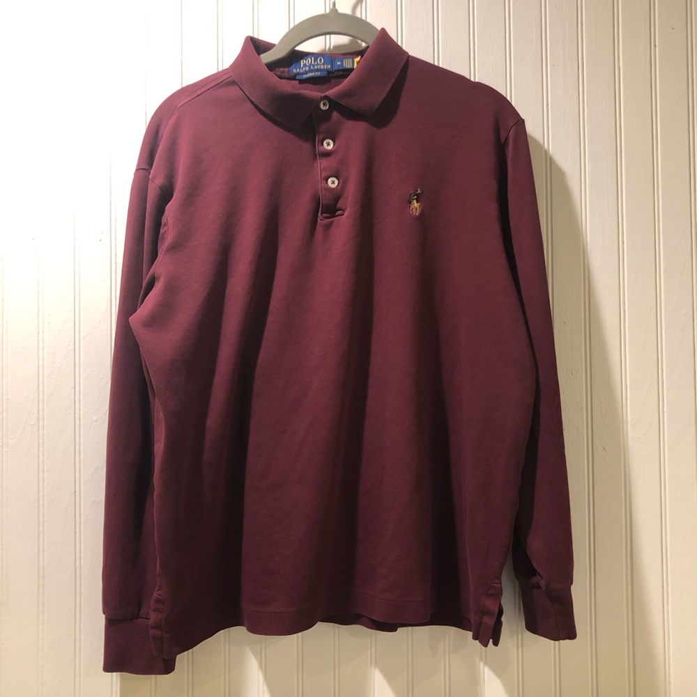 Polo by Ralph Lauren Soft Cotton Burgundy Polo Shirt - Picture 5 of 5